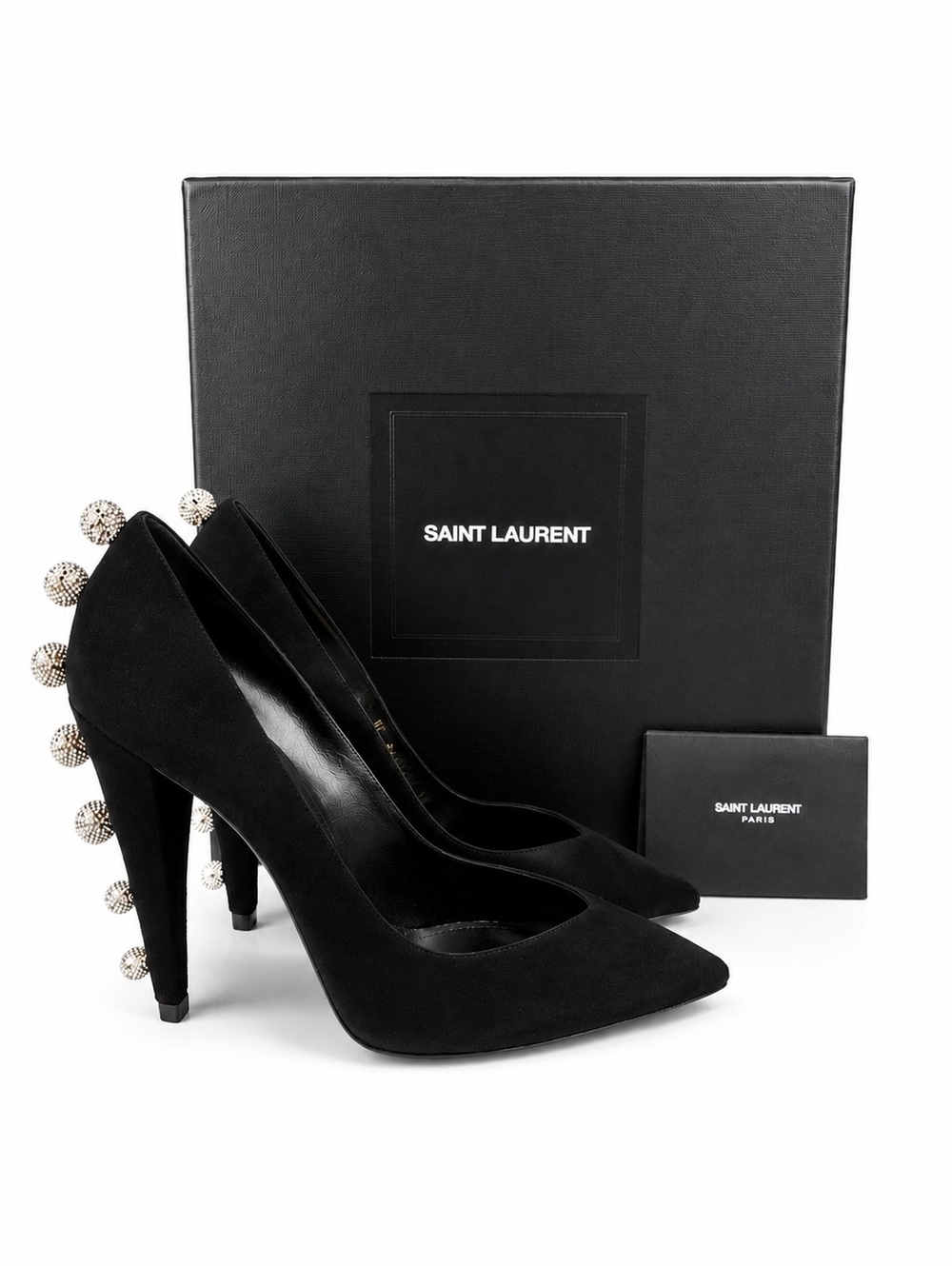 Saint Laurent Era 110 Ball Strass Crystal Pumps Black Suede EU 39 | NIB